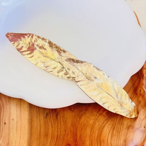 Vintage Rare Belt Buckle Mimi Di N Satin Gold Tone 1982 Laurel Laurel Leaf 1481 - Picture 2 of 10